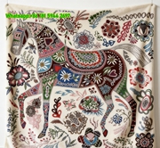 Hermès Vibrant Folk Art Horse Flannel Throw Blanket IMG_5261